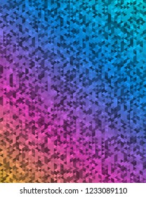 Abstract geometric background with triangle. Design elements Vector illustration EPS 10 for booklet layout page, leaflet template, vertical banner/ Colors gradient background of bright perspective 