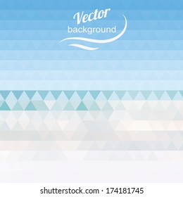 Abstract geometric background of the triangle. Pastel color. The illusion of sea and sky. Place your own text on top of the image. Use for web design.