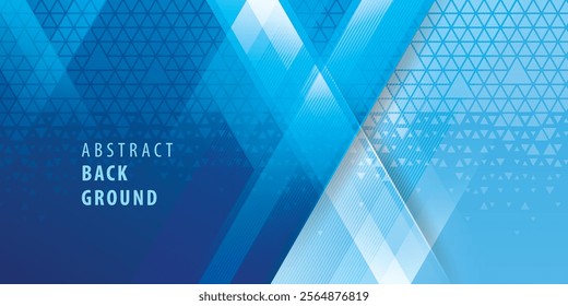 Abstract geometric background with triangle shape, Modern triangles background. Blue triangle Pattern design. Creative ideas for business presentations, template, banner, invitation card, social media