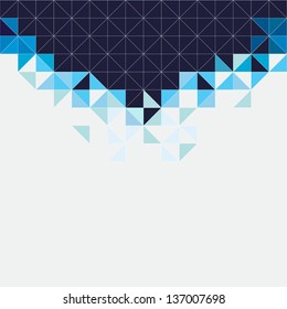 Abstract, geometric background, triangle and square, black