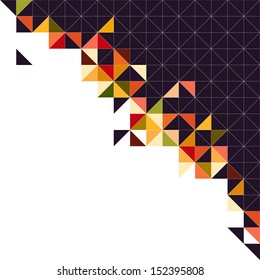 Abstract, geometric background, triangle and square, black