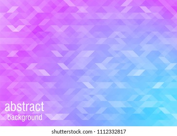 Abstract geometric background with triangles. Blue and pink colors