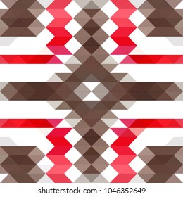 abstract geometric background from triangles of gray, brown, red in mosaic style, vector illustration