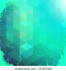 Abstract geometric background with triangles and grunge texture. Vector illustration EPS 10.
