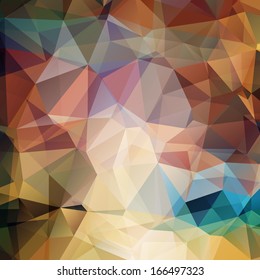 Abstract geometric background with triangles, looks like stylized sunset view