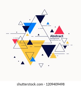 Abstract geometric background with triangles in minimalistic style. Vector illustration.