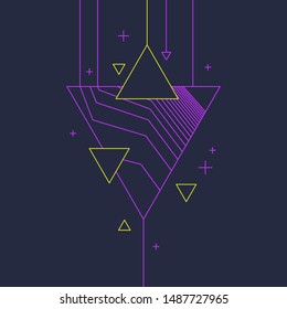 Abstract geometric background with triangles in minimalistic style. Vector illustration.