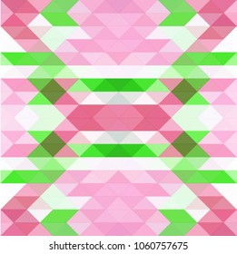 abstract geometric background from triangles of pale pink and light green in a mosaic style, vector illustration