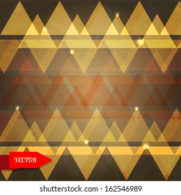 Abstract geometric background with triangles pattern. Simple forms. Vibrant color. Paper texture. Vintage. Retro style - vector 