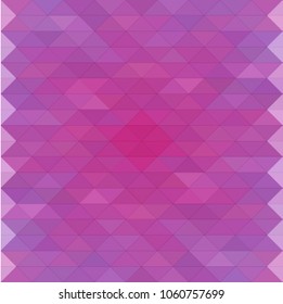 abstract geometric background from triangles of purple and pink in mosaic style, vector illustration