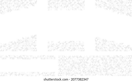 Resumen conjunto de triángulos de fondo geométrico. Diseño de patrones triangulares de papel tapiz. Triángulos gris y blanco minimalistas sobre fondo transparente y claro