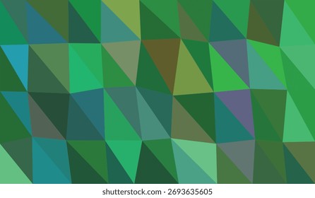 Abstractas fondo geométrico con triángulos en tonos de verde creando un mosaico moderno