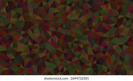 Abstract geometric background with triangles in shades of green brown and red