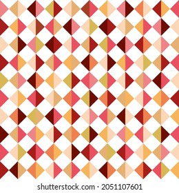 Abstract geometric background with triangles, squares, forming chekered pattern in harleqing style. Modern minimalistic texture for wallpaper, home decoration, textile, fabric, fashion cloth