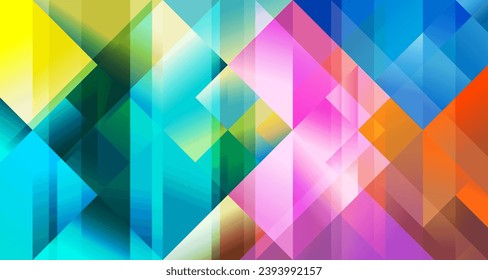 abstract geometric background with triangles and squares, multicolor