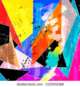 abstract geometric background, with triangles, strokes and splashes