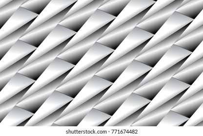 abstract geometric background of triangles and tubes in 3D appearance and silver gradient. furturistic background for creative design ideas 