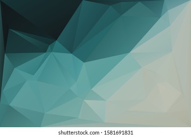 Abstract geometric background with triangles. Vector polygonal texture background. Abstract business background. EPS10 vector illustration. Black, teal, beige.