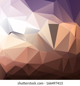 Abstract geometric background with triangles in violet and brown