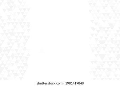 Fondo geométrico abstracto. Marco de papel de fondo de triángulos con espacio de copia en blanco. Espacio blanco vacío con un diseño minimalista moderno de triángulos grises y blancos. Resumen de diseño de banderas de papel tapiz triangular