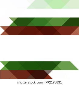 abstract geometric background from triangles of white, green, brown in mosaic style, vector illustration