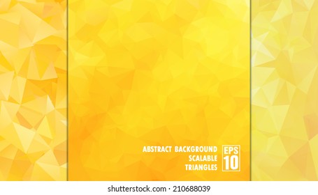 Abstract geometric background of triangles in yellow colors. Vector