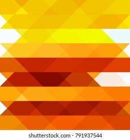abstract geometric background from triangles of yellow, orange and red in mosaic style, vector illustration
