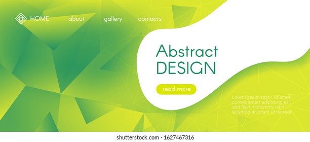 Abstract Geometric Background. Triangular Poster. Biology Vector Polygon Banner. Network Diamond Design. Green Technology Diamond Pattern. Ecology 3d Gradient Background. Futuristic Diamond Design.