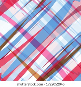 Abstract geometric background, uneven intersecting stripes of different widths, crimson, pink, blue-gray, white, brown. Well suited as a background for any of your advertising project, printed matter.