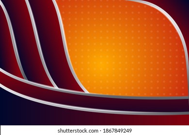 abstract geometric background use horizontal layout. orange space with  transparency white of dot pattern. red and dark blue gradient with grey border element. 