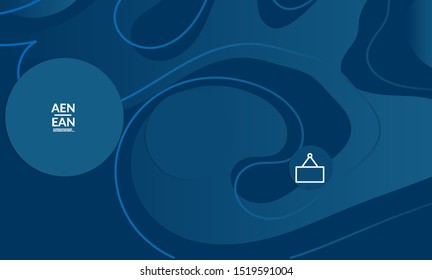 Abstract geometric background with vanishing waves. Modern template for social media banner. Contemporary material design with realistic shadow over flat gradient background