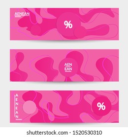 Abstract geometric background with vanishing waves. Modern template for social media banner. Contemporary material design with realistic shadow over flat gradient background