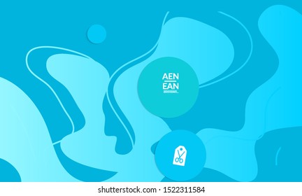 Abstract geometric background with vanishing waves. Modern template for social media banner. Contemporary material design with realistic shadow over flat gradient background
