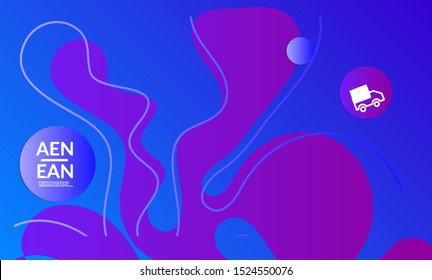 Abstract geometric background with vanishing waves. Modern template for social media banner. Contemporary material design with realistic shadow over flat gradient background