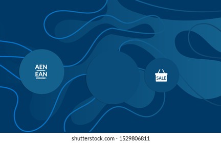 Abstract geometric background with vanishing waves. Modern template for social media banner. Contemporary material design with realistic shadow over flat gradient background