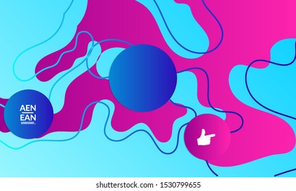 Abstract geometric background with vanishing waves. Modern template for social media banner. Contemporary material design with realistic shadow over flat gradient background