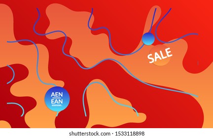 Abstract geometric background with vanishing waves. Modern template for social media banner. Contemporary material design with realistic shadow over flat gradient background