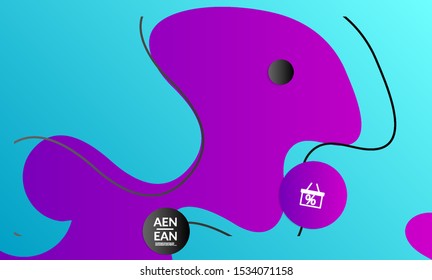 Abstract geometric background with vanishing waves. Modern template for social media banner. Contemporary material design with realistic shadow over flat gradient background