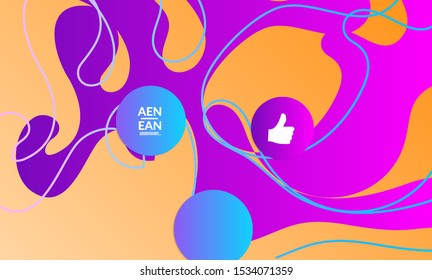 Abstract geometric background with vanishing waves. Modern template for social media banner. Contemporary material design with realistic shadow over flat gradient background
