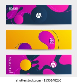Abstract geometric background with vanishing waves. Modern template for social media banner. Contemporary material design with realistic shadow over flat gradient background