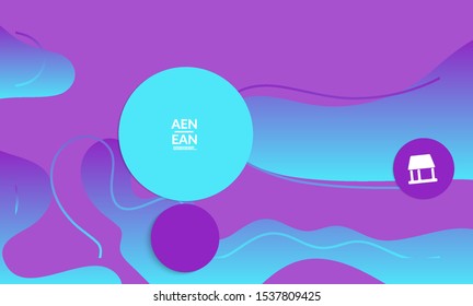 Abstract geometric background with vanishing waves. Modern template for social media banner. Contemporary material design with realistic shadow over flat gradient background