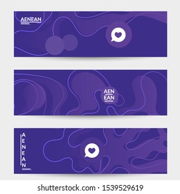 Abstract geometric background with vanishing waves. Modern template for social media banner. Contemporary material design with realistic shadow over flat gradient background
