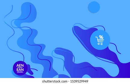 Abstract geometric background with vanishing waves. Modern template for social media banner. Contemporary material design with realistic shadow over flat gradient background