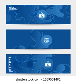 Abstract geometric background with vanishing waves. Modern template for social media banner. Contemporary material design with realistic shadow over flat gradient background