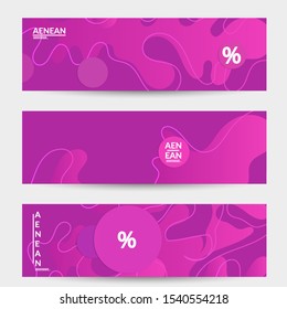 Abstract geometric background with vanishing waves. Modern template for social media banner. Contemporary material design with realistic shadow over flat gradient background