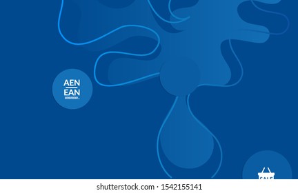 Abstract geometric background with vanishing waves. Modern template for social media banner. Contemporary material design with realistic shadow over flat gradient background