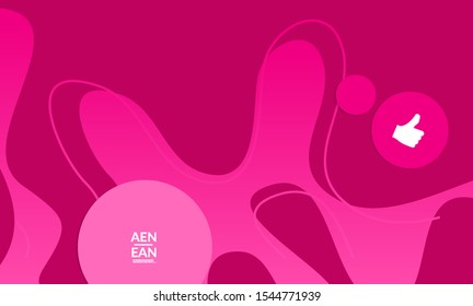 Abstract geometric background with vanishing waves. Modern template for social media banner. Contemporary material design with realistic shadow over flat gradient background