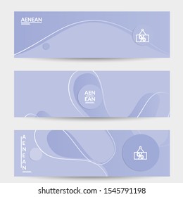 Abstract geometric background with vanishing waves. Modern template for social media banner. Contemporary material design with realistic shadow over flat gradient background