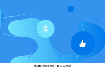Abstract geometric background with vanishing waves. Modern template for social media banner. Contemporary material design with realistic shadow over flat gradient background
