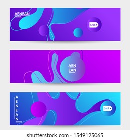 Abstract geometric background with vanishing waves. Modern template for social media banner. Contemporary material design with realistic shadow over flat gradient background